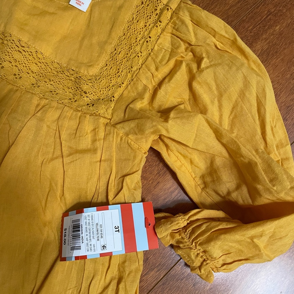 Cat & Jack Mustard Long Sleeve Dress - Picture 3 of 4